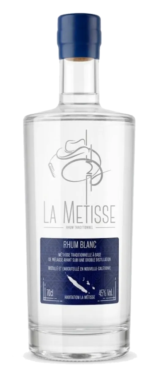 Bouteille La Métisse rhum blanc traditionnel, 70 cl, 45 % vol. — Distillerie Rolland, Nouvelle-Calédonie