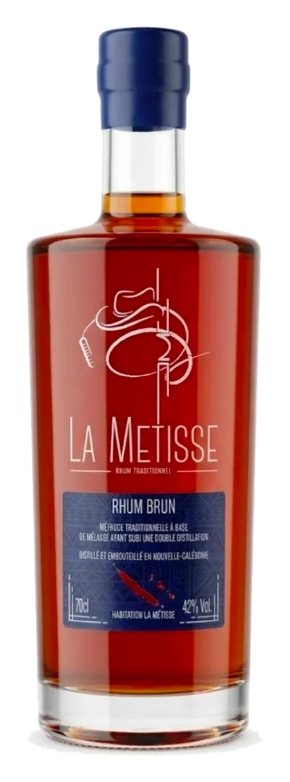 Bouteille La Métisse rhum brun au cœur de gaïac torréfié, 70 cl, 42 % vol. — Distillerie Rolland, Nouvelle-Calédonie