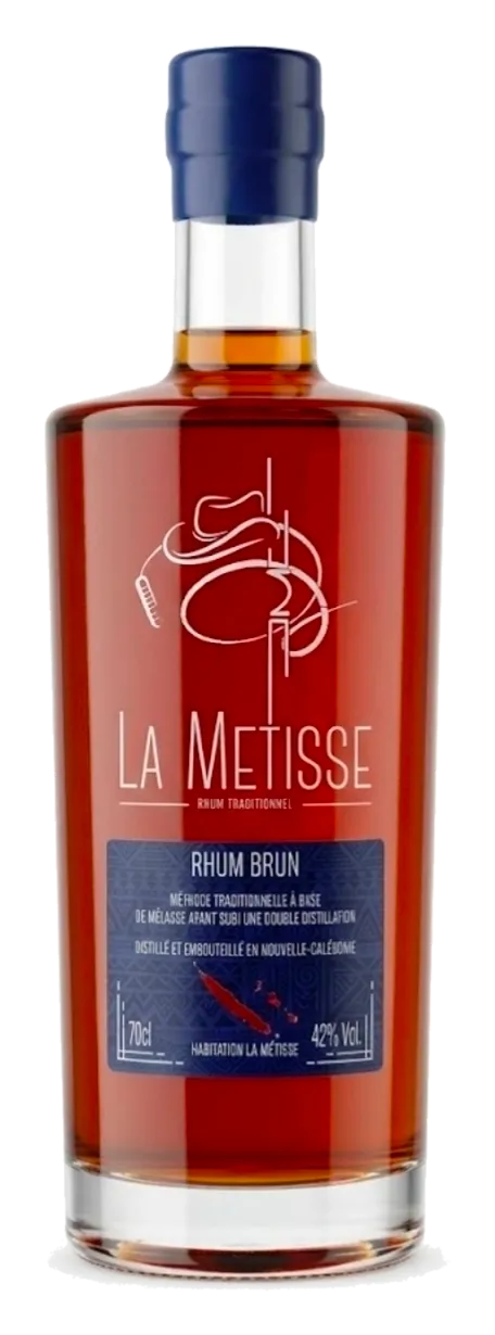 Bouteille La Métisse rhum brun au cœur de gaïac torréfié, 70 cl, 42 % vol. — Distillerie Rolland, Nouvelle-Calédonie